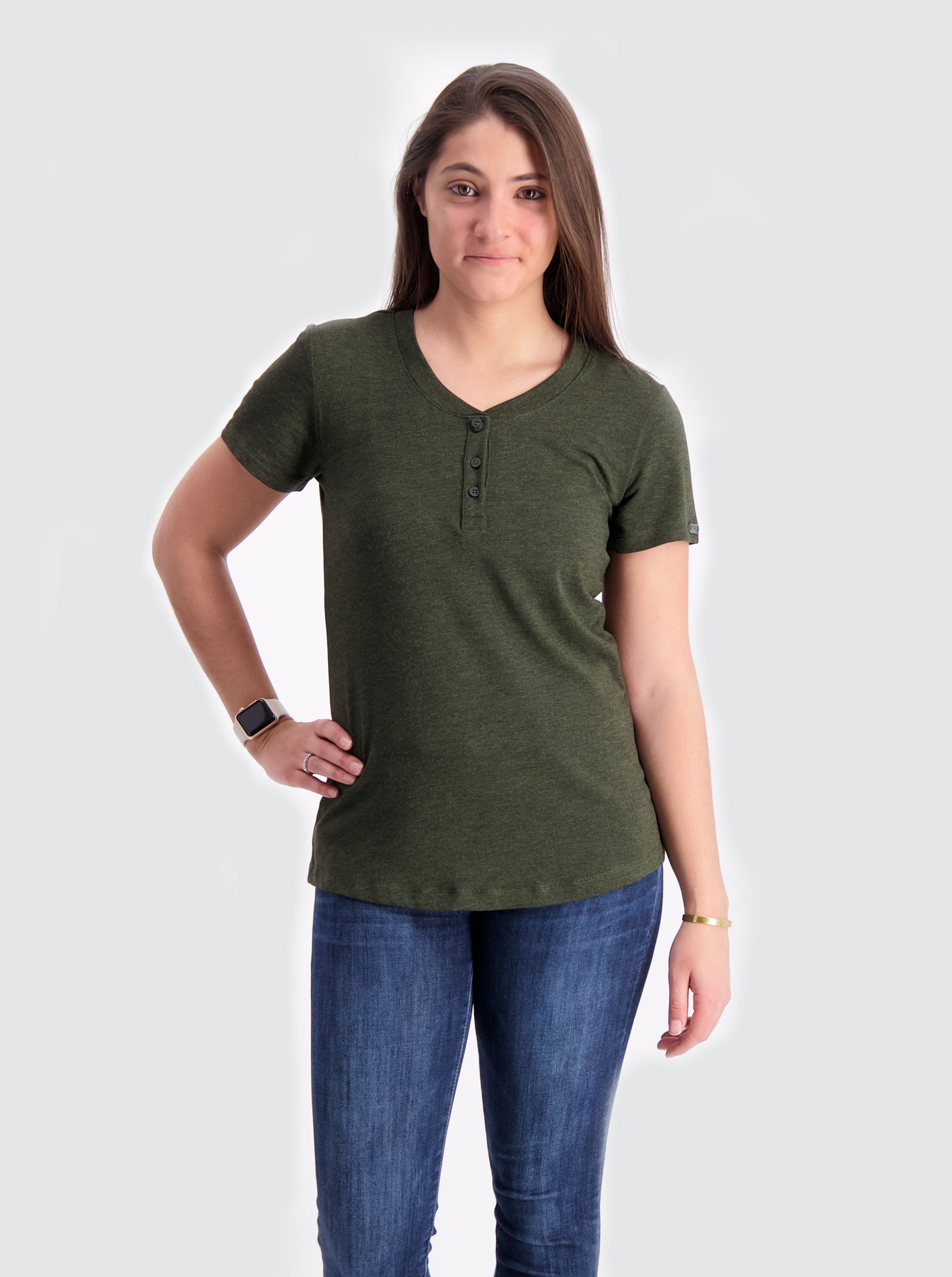 Two Blind Brothers - Womens Women's SS Henley Forest