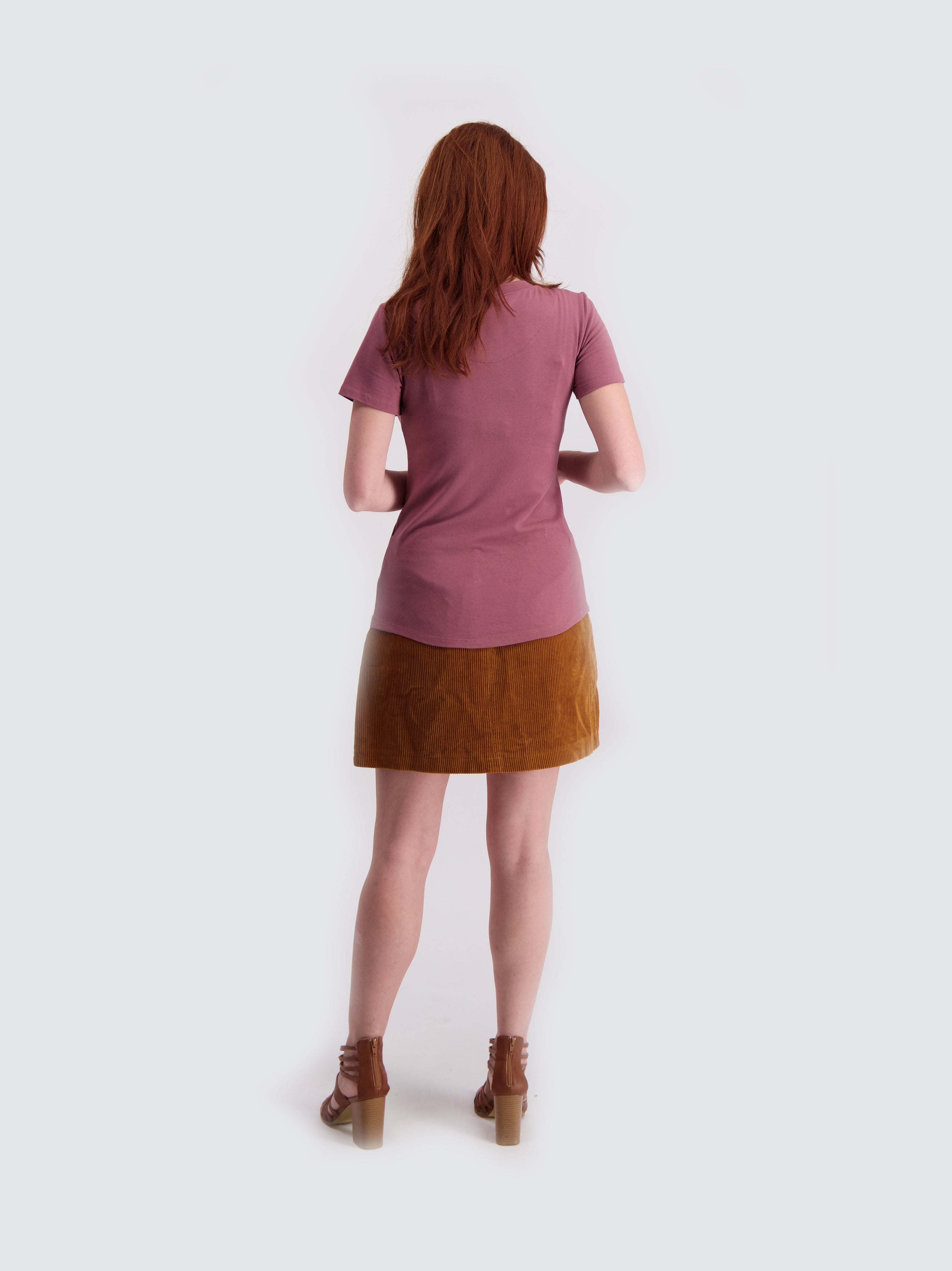 Two Blind Brothers - Womens Women's SS Henley Rose-Brown