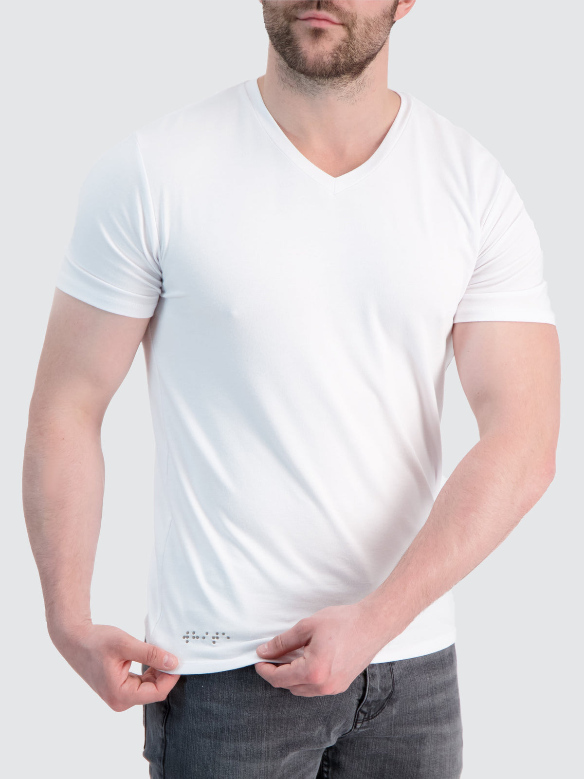 Two Blind Brothers - Mens Men's SS V-Neck Tee White