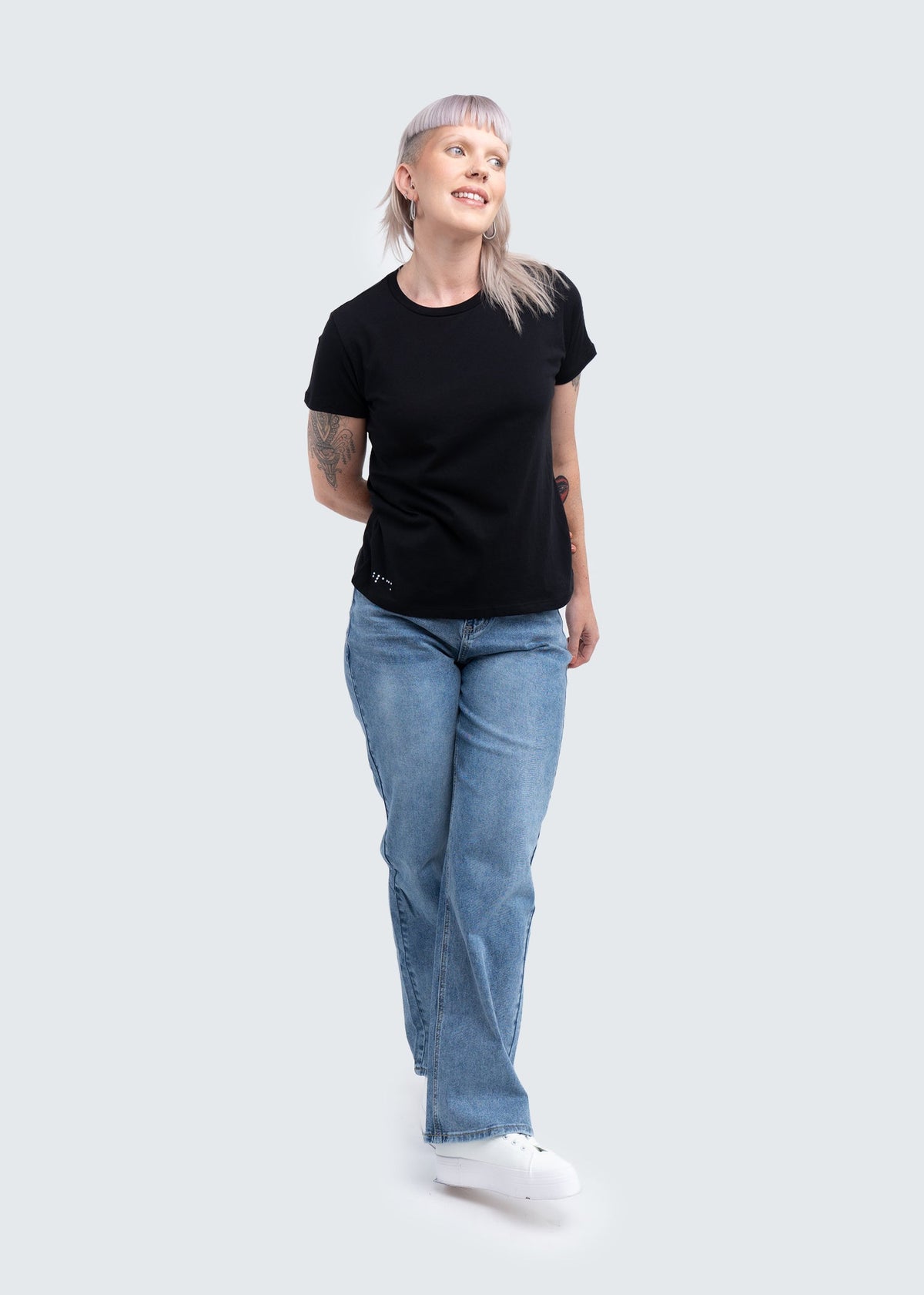 Two Blind Brothers - Womens Women's Supima Cotton Short Sleeve Crewneck Black
