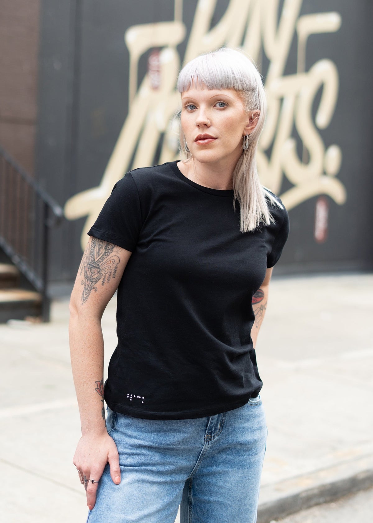 Two Blind Brothers - Womens Women's Supima Cotton Short Sleeve Crewneck Black