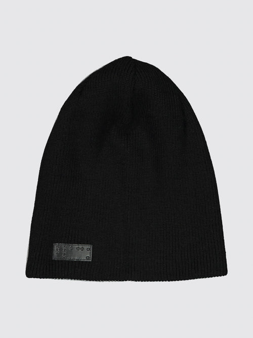 Beanie Ribbed Knit in Black